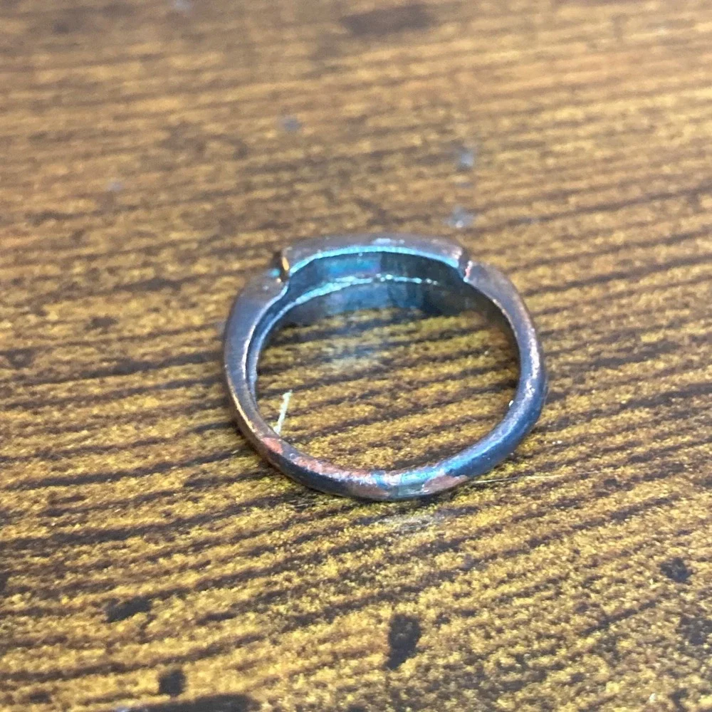 Brutalist Handcrafted Modernist Bar Ring Silver Tone Textured Artisan Size 6.5